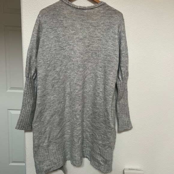 Topshop dolman sleeve open sweater duster with pockets size 6 light grey - Picture 4 of 4